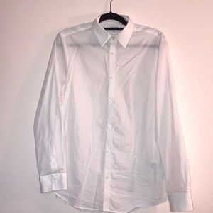 calvin klein/ cotton-cashmere white button up